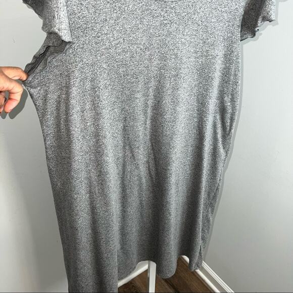 Gap Flutter Sleeve Light Grey Gray Swing Cotton Dress Size Large - Picture 3 of 10